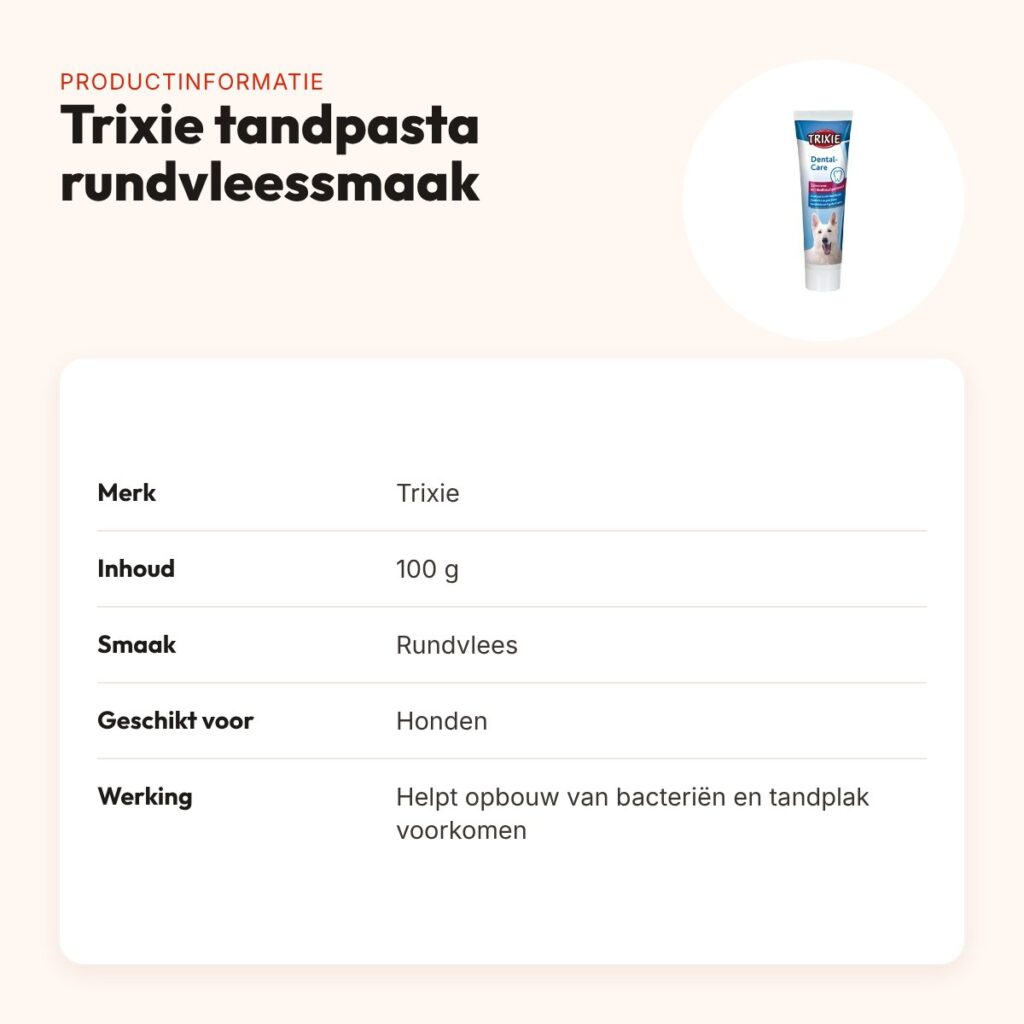 Trixie tandpasta hond 100 g – met rundvleessmaak – productinformatie