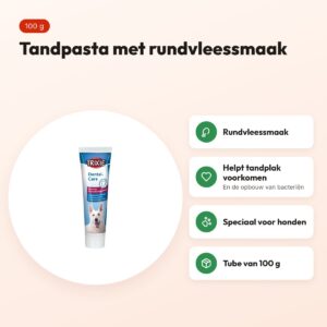 Trixie tandpasta hond 100 g – met rundvleessmaak – voordelen