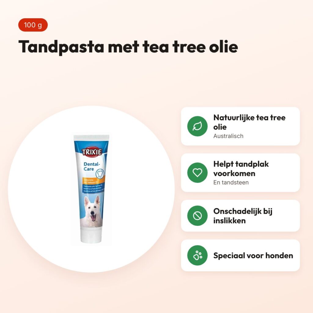 Trixie tandpasta hond 100 g – met tea tree olie – voordelen