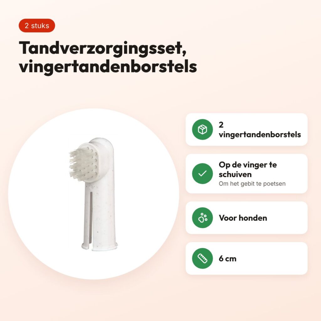 Trixie tandverzorgingsset hond 2 vingertandenborstels 6 cm – voordelen