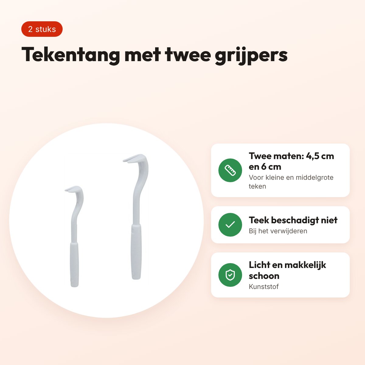 Trixie tekentang wit 4,5 cm en 6 cm – set van 2 stuks – voordelen