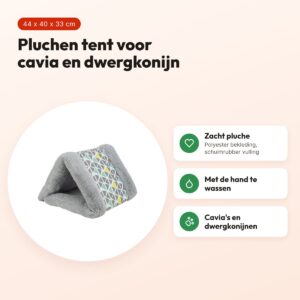 Trixie tent Sunny 44 x 40 x 33 cm – grijs, voor cavia en dwergkonijn – voordelen