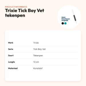 Trixie Tick Boy Vet tekenpen 13 cm – kunststof, met clip – productinformatie