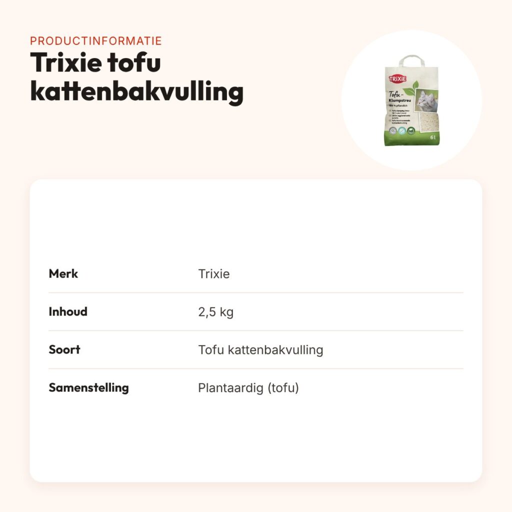 Trixie tofu kattenbakvulling 2,5 kg – plantaardig en stofarm – productinformatie