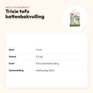 Trixie tofu kattenbakvulling 2,5 kg – plantaardig en stofarm – productinformatie