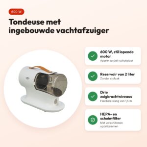 Trixie tondeuse set met vachtafzuiger 600 W – opvangreservoir 2 liter – voordelen