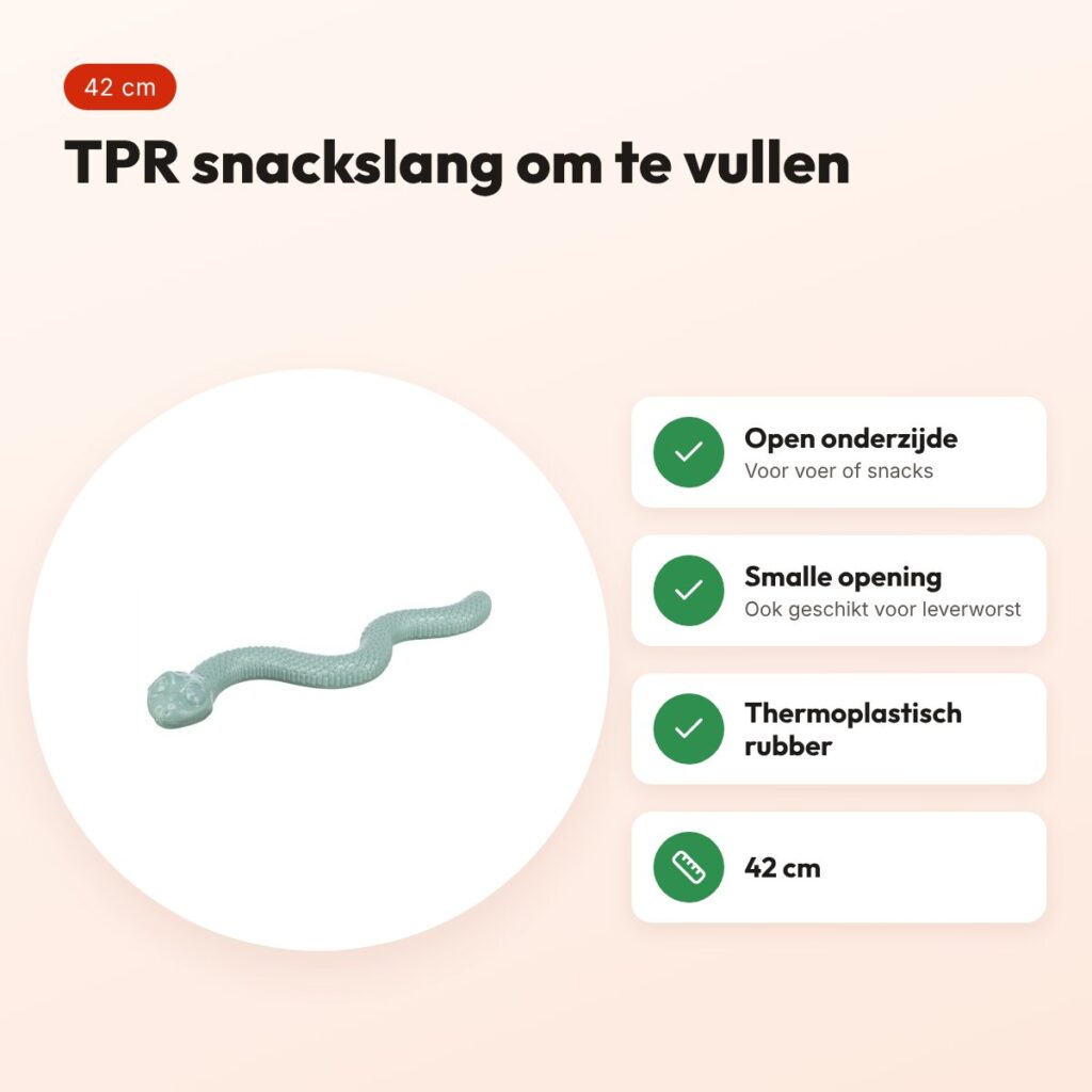 Trixie TPR snackslang 42 cm – hondenspeelgoed om te vullen – voordelen