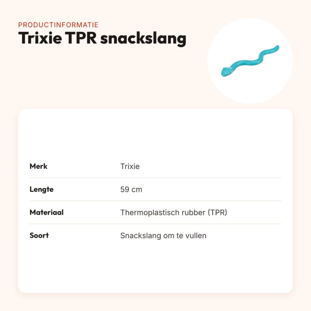 Trixie TPR snackslang 59 cm – hondenspeelgoed om te vullen – productinformatie