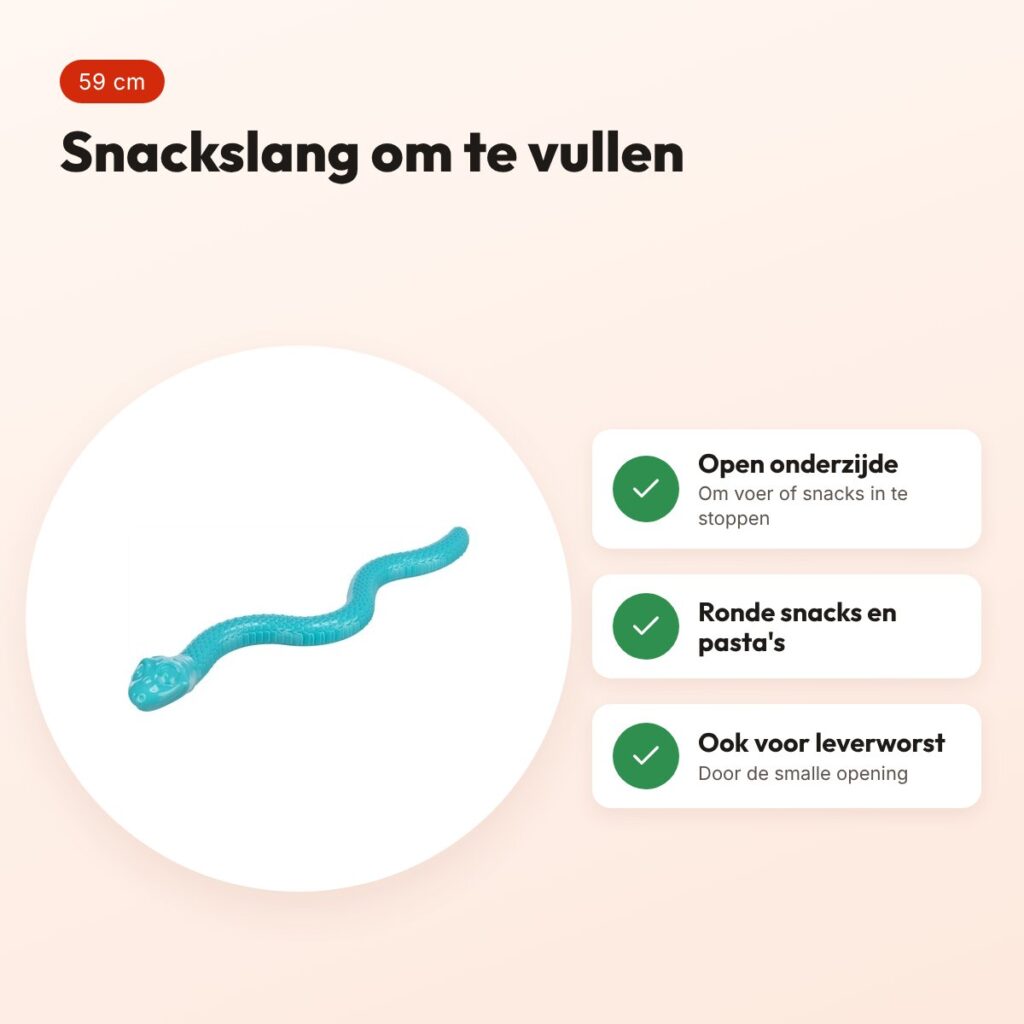 Trixie TPR snackslang 59 cm – hondenspeelgoed om te vullen – voordelen