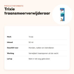Trixie traansmeerverwijderaar 50 ml – voor honden, katten en kleindieren – productinformatie