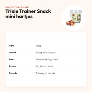 Trixie Trainer Snack mini hartjes 200 g – kip, lam en zalm – productinformatie
