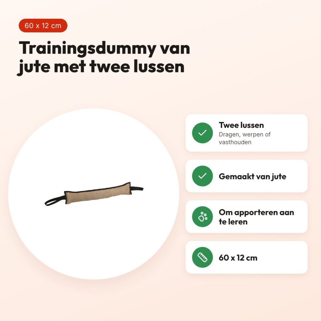 Trixie training dummy bijtrol van jute 60 x 12 cm – met twee lussen – voordelen