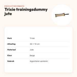 Trixie training dummy jute 30 x 10 cm – beige – productinformatie