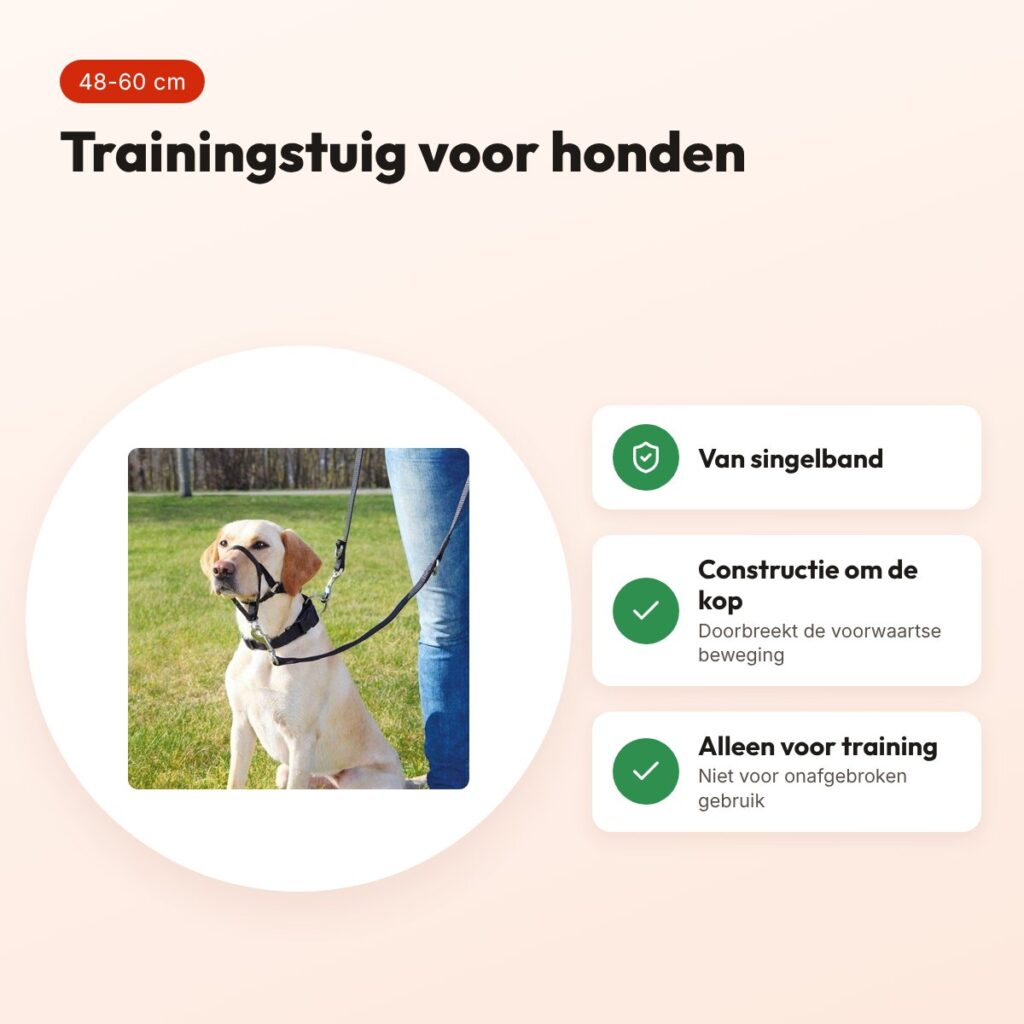 Trixie trainingstuig Top Trainer anti-trek zwart L-XL 48-60 cm – voordelen