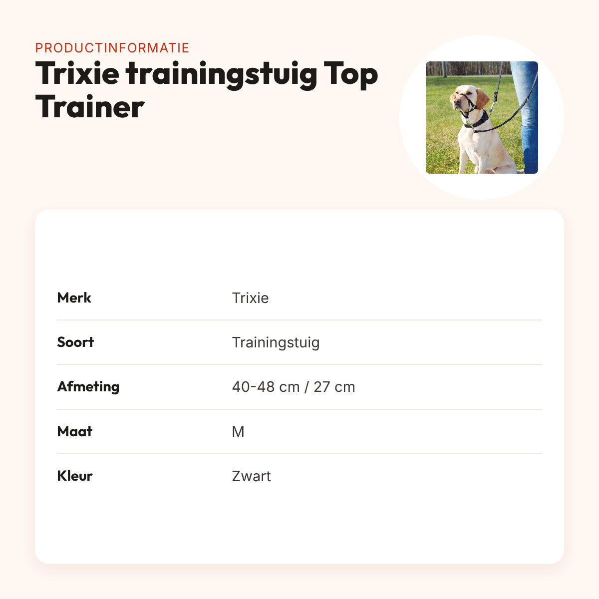 Trixie trainingstuig Top Trainer zwart M 40-48 cm – productinformatie
