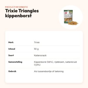 Trixie Triangles kattensnack met kippenborst en catnip 50 g – productinformatie