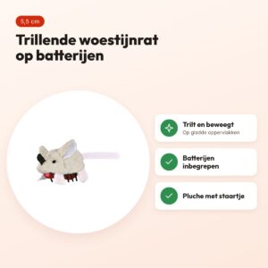 Trixie trillende woestijnrat pluche 5,5 cm – kattenspeelgoed op batterijen – voordelen