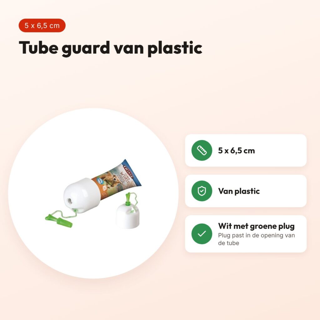 Trixie tube guard plastic wit met groene plug 5 x 6,5 cm – voordelen