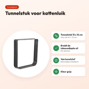 Trixie tunnelstuk voor 4-weg kattenluik grijs 20 x 22 cm – voordelen