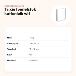 Trixie tunnelstuk voor 4-weg kattenluik wit 20 x 22 cm – productinformatie