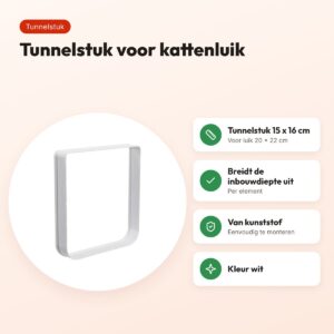 Trixie tunnelstuk voor 4-weg kattenluik wit 20 x 22 cm – voordelen