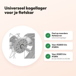 Trixie universeel kogellager voor fietskar 12800-04 / 12813-16 / 12794-96 – voordelen