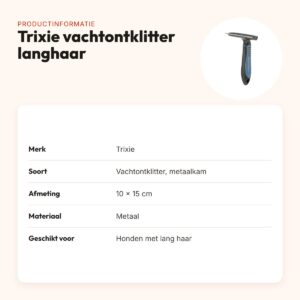 Trixie vachtontklitter langhaar 10 x 15 cm – metaalkam – productinformatie