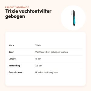 Trixie vachtontvilter gebogen tanden 18 cm – voor honden met lang haar – productinformatie