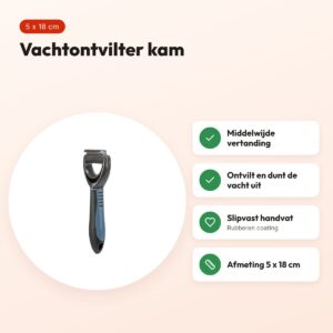 Trixie vachtontvilter kam 5 x 18 cm – middelwijde vertanding – voordelen