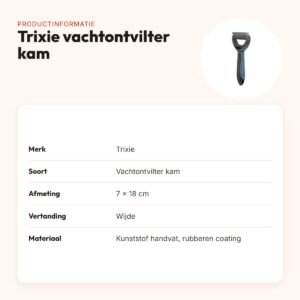 Trixie vachtontvilter kam 7 x 18 cm – wijde vertanding – productinformatie
