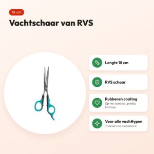 Trixie vachtschaar 18 cm – RVS, met rubberen handvat – voordelen