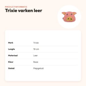 Trixie varken leer 19 cm – hondenspeeltje met piepgeluid – productinformatie