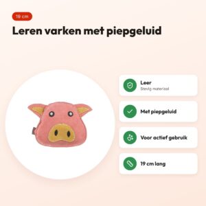 Trixie varken leer 19 cm – hondenspeeltje met piepgeluid – voordelen