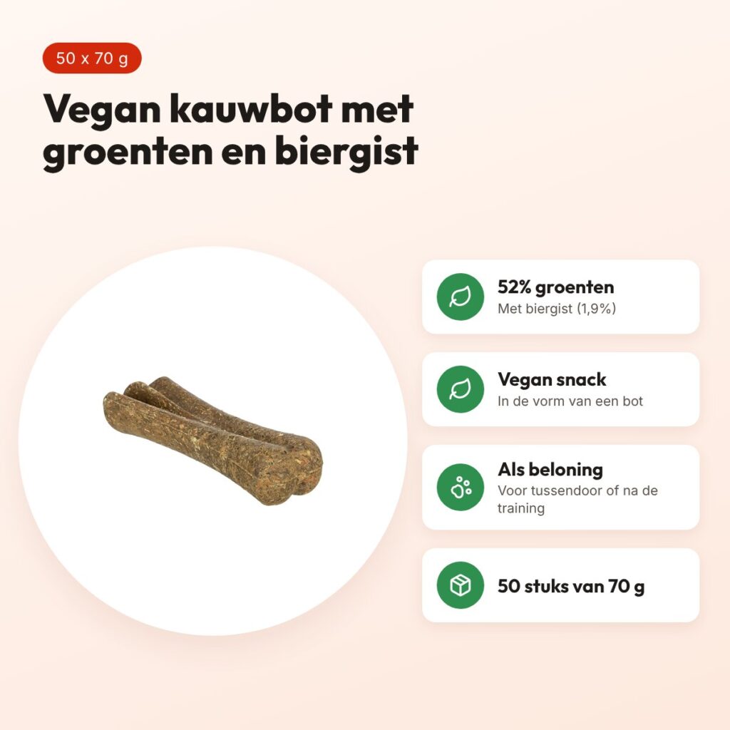 Trixie Vegan Bone kauwsnack met biergist 50 x 70 g – voordelen