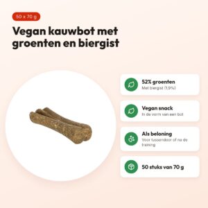 Trixie Vegan Bone kauwsnack met biergist 50 x 70 g – voordelen