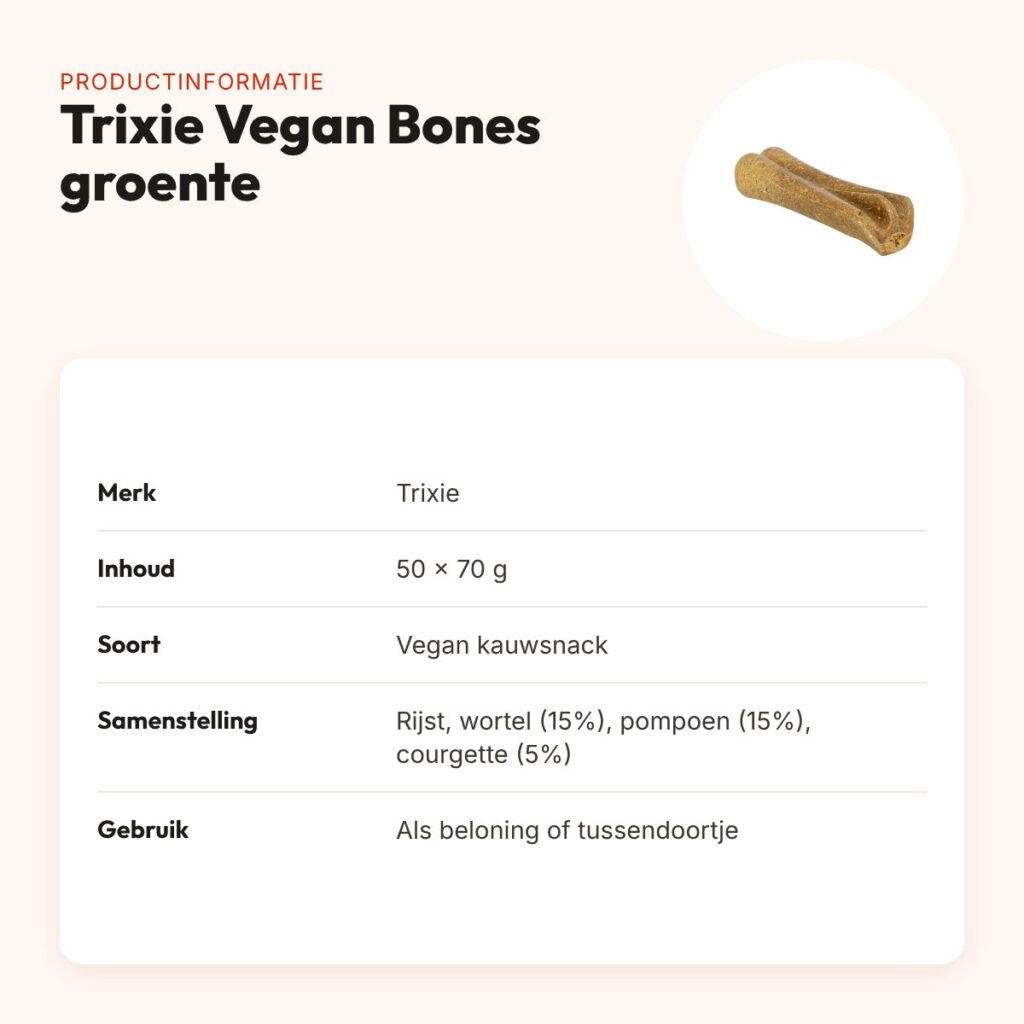 Trixie Vegan Bones kauwsnack met groente 50 x 70 g – productinformatie