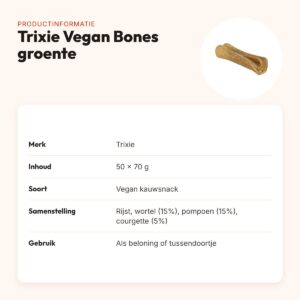 Trixie Vegan Bones kauwsnack met groente 50 x 70 g – productinformatie
