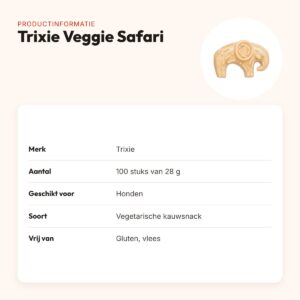 Trixie Veggie Safari vegetarische kauwsnack 28 g – glutenvrij, 100 stuks – productinformatie