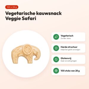 Trixie Veggie Safari vegetarische kauwsnack 28 g – glutenvrij, 100 stuks – voordelen