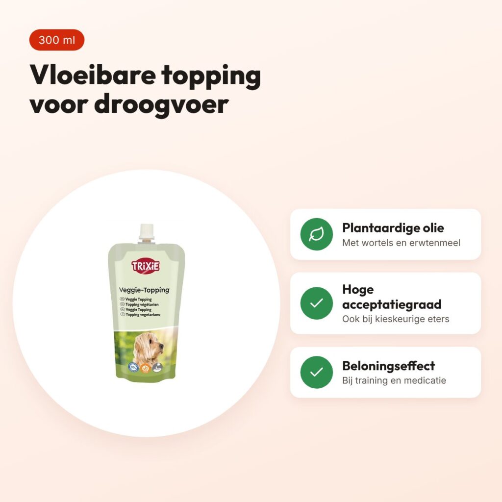 Trixie Veggie Topping 300 ml – vloeibare topping voor droogvoer – voordelen