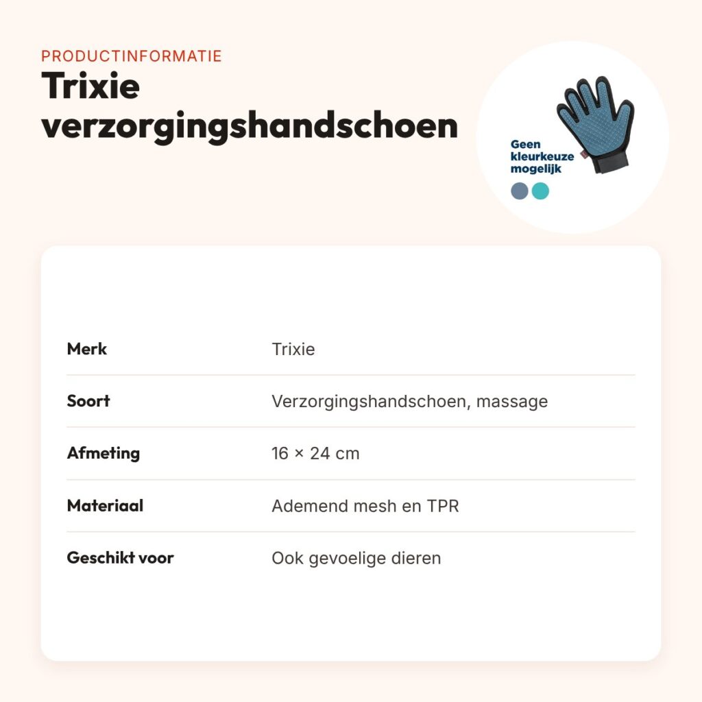 Trixie verzorgingshandschoen 16 x 24 cm – massage en glans – productinformatie