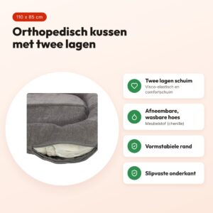 Trixie Vital hondenkussen Lennox ovaal grijs 110 x 85 cm – orthopedisch – voordelen