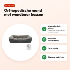 Trixie Vital hondenmand Bendson grijs 90 x 60 cm – orthopedisch – voordelen
