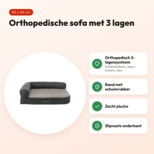 Trixie Vital hondenmand Bendson sofa grijs 80 x 60 cm – orthopedisch – voordelen