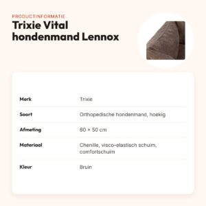 Trixie Vital hondenmand Lennox hoekig bruin 60 x 50 cm – orthopedisch – productinformatie