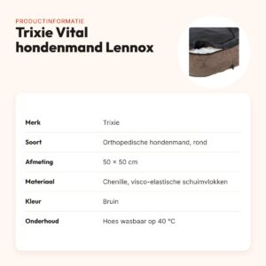 Trixie Vital hondenmand Lennox rond bruin 50 x 50 cm – orthopedisch – productinformatie