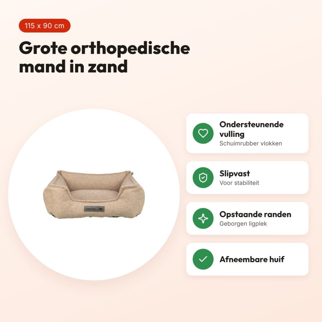 Trixie Vital hondenmand Liano orthopedisch hoekig zand 115 x 90 cm – voordelen
