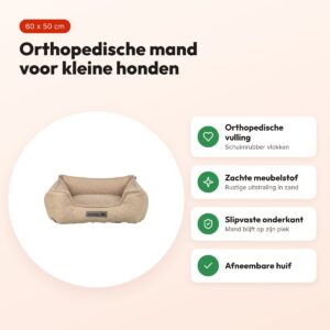 Trixie Vital hondenmand Liano orthopedisch hoekig zand 60 x 50 cm – voordelen