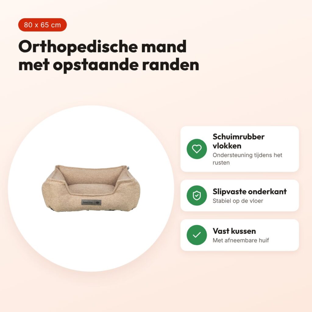 Trixie Vital hondenmand Liano orthopedisch hoekig zand 80 x 65 cm – voordelen