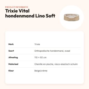 Trixie Vital hondenmand Lino Soft ovaal beige/crème 110 x 92 cm – productinformatie